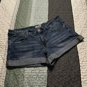 Judy Blue Denim Shorts Blue Cuffed Mid Rise Plus Size 1XL JB1518